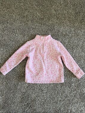 Pink Floral Quarter-Zip Pullover